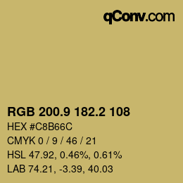 Color code: RGB 200.9 182.2 108 | qconv.com