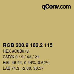 Color code: RGB 200.9 182.2 115 | qconv.com