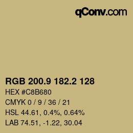 Color code: RGB 200.9 182.2 128 | qconv.com