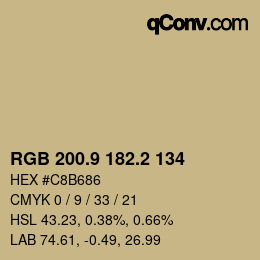 Farbcode: RGB 200.9 182.2 134 | qconv.com