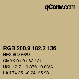 Color code: RGB 200.9 182.2 136 | qconv.com