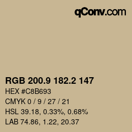 Color code: RGB 200.9 182.2 147 | qconv.com