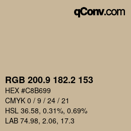 Farbcode: RGB 200.9 182.2 153 | qconv.com