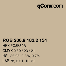 Farbcode: RGB 200.9 182.2 154 | qconv.com