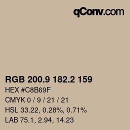 Farbcode: RGB 200.9 182.2 159 | qconv.com