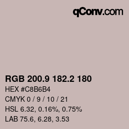 Color code: RGB 200.9 182.2 180 | qconv.com