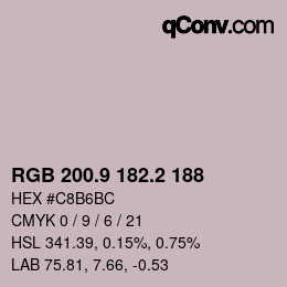 Code couleur: RGB 200.9 182.2 188 | qconv.com