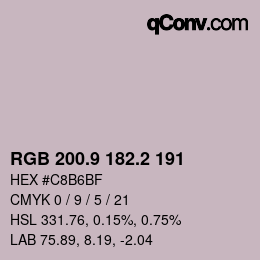 Color code: RGB 200.9 182.2 191 | qconv.com