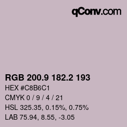 Color code: RGB 200.9 182.2 193 | qconv.com