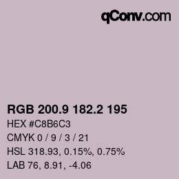 Color code: RGB 200.9 182.2 195 | qconv.com