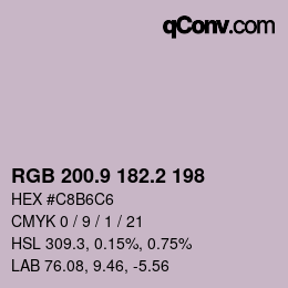 Color code: RGB 200.9 182.2 198 | qconv.com