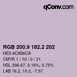 カラーコード: RGB 200.9 182.2 202 | qconv.com
