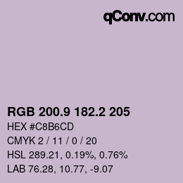 Color code: RGB 200.9 182.2 205 | qconv.com