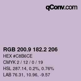 Color code: RGB 200.9 182.2 206 | qconv.com