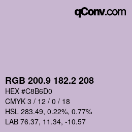Farbcode: RGB 200.9 182.2 208 | qconv.com