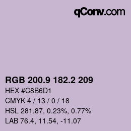 Color code: RGB 200.9 182.2 209 | qconv.com