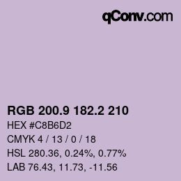 Color code: RGB 200.9 182.2 210 | qconv.com