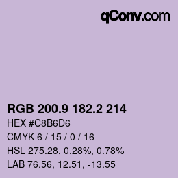 Color code: RGB 200.9 182.2 214 | qconv.com