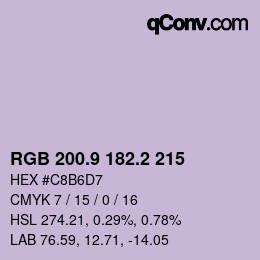 Color code: RGB 200.9 182.2 215 | qconv.com