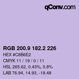 Color code: RGB 200.9 182.2 226 | qconv.com