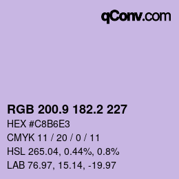 Color code: RGB 200.9 182.2 227 | qconv.com