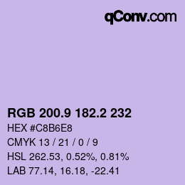 Color code: RGB 200.9 182.2 232 | qconv.com