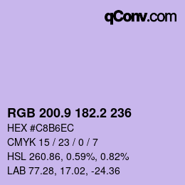 Color code: RGB 200.9 182.2 236 | qconv.com
