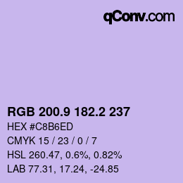 Color code: RGB 200.9 182.2 237 | qconv.com