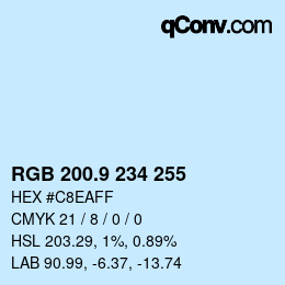 カラーコード: RGB 200.9 234 255 | qconv.com