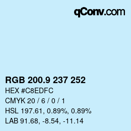 カラーコード: RGB 200.9 237 252 | qconv.com