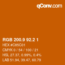 カラーコード: RGB 200.9 92.2 1 | qconv.com