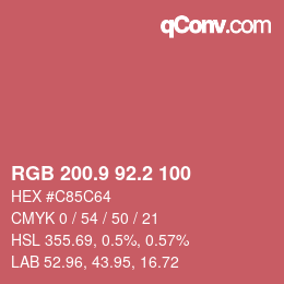 Color code: RGB 200.9 92.2 100 | qconv.com