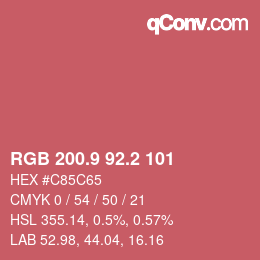 Color code: RGB 200.9 92.2 101 | qconv.com