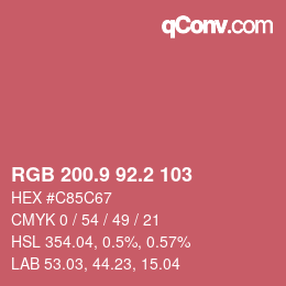 カラーコード: RGB 200.9 92.2 103 | qconv.com