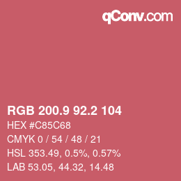 カラーコード: RGB 200.9 92.2 104 | qconv.com