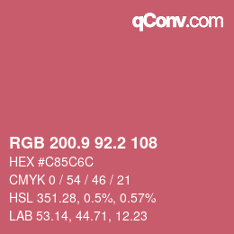 カラーコード: RGB 200.9 92.2 108 | qconv.com