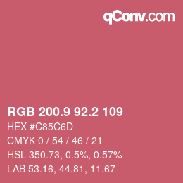 カラーコード: RGB 200.9 92.2 109 | qconv.com