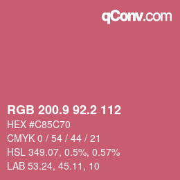 カラーコード: RGB 200.9 92.2 112 | qconv.com
