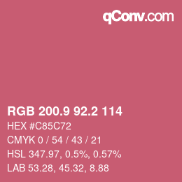 カラーコード: RGB 200.9 92.2 114 | qconv.com
