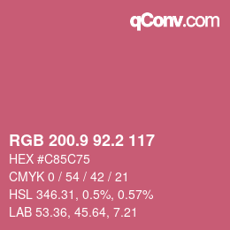 カラーコード: RGB 200.9 92.2 117 | qconv.com