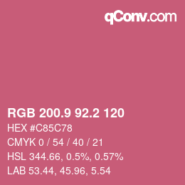 Color code: RGB 200.9 92.2 120 | qconv.com