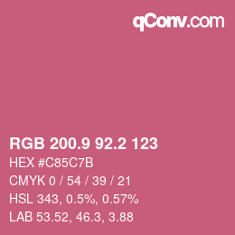 カラーコード: RGB 200.9 92.2 123 | qconv.com
