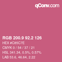 カラーコード: RGB 200.9 92.2 126 | qconv.com