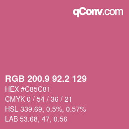 カラーコード: RGB 200.9 92.2 129 | qconv.com