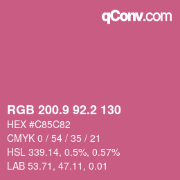 カラーコード: RGB 200.9 92.2 130 | qconv.com