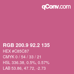 カラーコード: RGB 200.9 92.2 135 | qconv.com