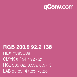 カラーコード: RGB 200.9 92.2 136 | qconv.com