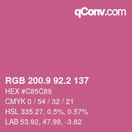 カラーコード: RGB 200.9 92.2 137 | qconv.com
