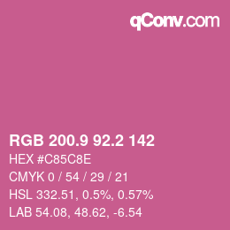 カラーコード: RGB 200.9 92.2 142 | qconv.com