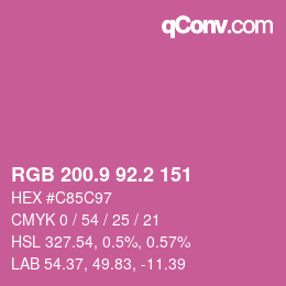 カラーコード: RGB 200.9 92.2 151 | qconv.com